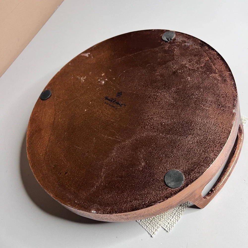 Hearth &‎ Hand Magnolia Copper Round Decorative Tray with Handles 11.5 inch